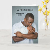 Mam Pap Nieuwe Baby Foto Geboortedatum Personalise Kaart (Gele Bloem)