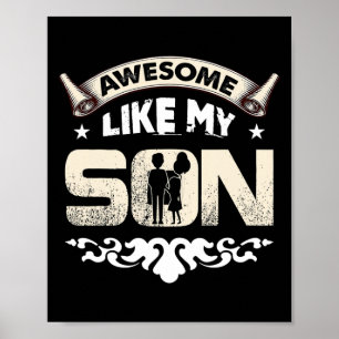 Mam Pap Quote Geweldige als mijn zoon Happy Vader Poster