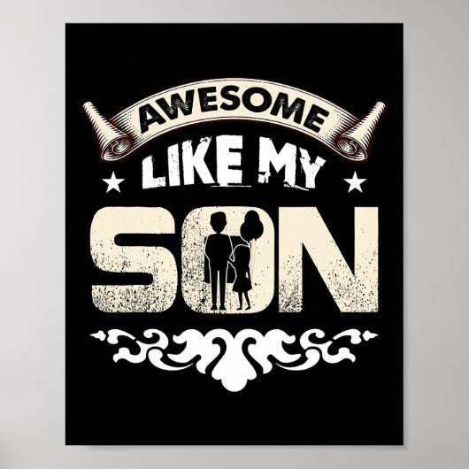Mam Pap Quote Geweldige als mijn zoon Happy Vader Poster (Voorkant)