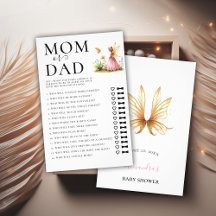 Mam Pap Raad Wie Baby shower Spel Fairy Princess