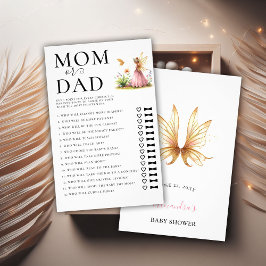 Mam Pap Raad Wie Baby shower Spel Fairy Princess Flyer