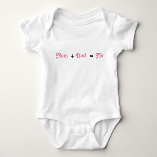 Mam + Pap = White Baby Girl Bodysuit (Voorkant)