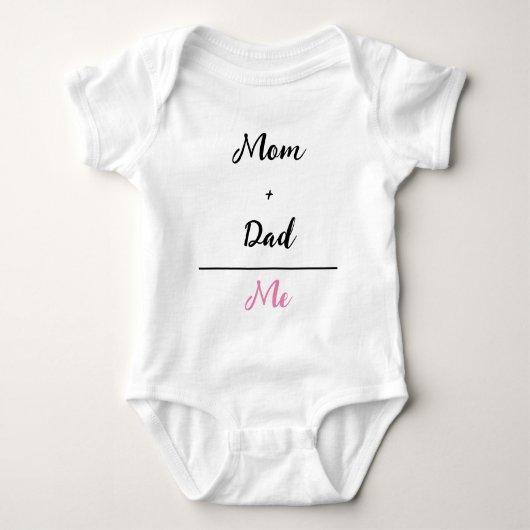 Mam + Pap = White Baby Girl Bodysuit (Voorkant)