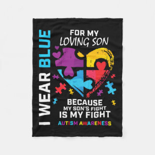 Mam papa hoort puzzle dat ik blauw voor mijn zoon fleece deken