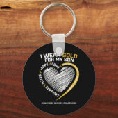 Mam, papa, ik heb goud Draag voor mijn zoon kinder Sleutelhanger (Voorkant)