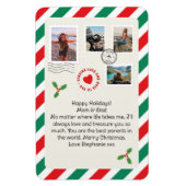 Mam Papa Kerstmis Letter Fotocollage Gevouwen Magneet (Verticaal)