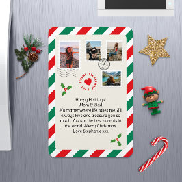 Mam Papa Kerstmis Letter Fotocollage Gevouwen Magneet