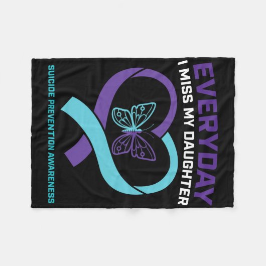 Mam papa Miss Daughter Suicide Awareness Preventio Fleece Deken (Voorkant (Horizontaal))