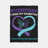 Mam papa Miss Daughter Suicide Awareness Preventio Fleece Deken (Voorkant)