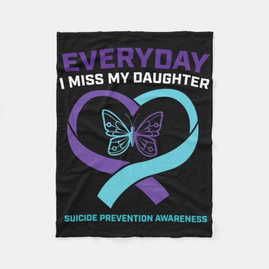 Mam papa Miss Daughter Suicide Awareness Preventio Fleece Deken (Voorkant)