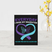 Mam papa Miss Daughter Suicide Awareness Preventio Kaart (Gele Bloem)