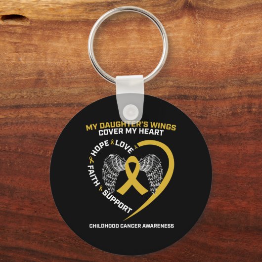 Mam Papa Vrouwen Mannen Vleugels Dochter Kinderkan Sleutelhanger (Voorkant)