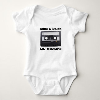 Mam & pap's Lil' MixTape Baby Jersey, White Romper