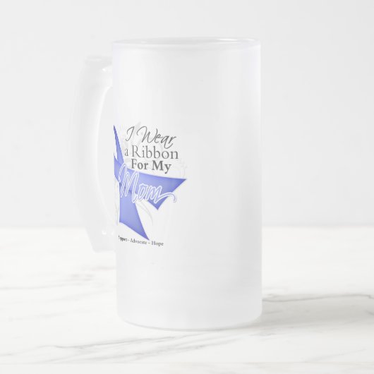 Mam Periwinkle Ribbon - Stomach Cancer Matglas Bierpul (Voorkant links)