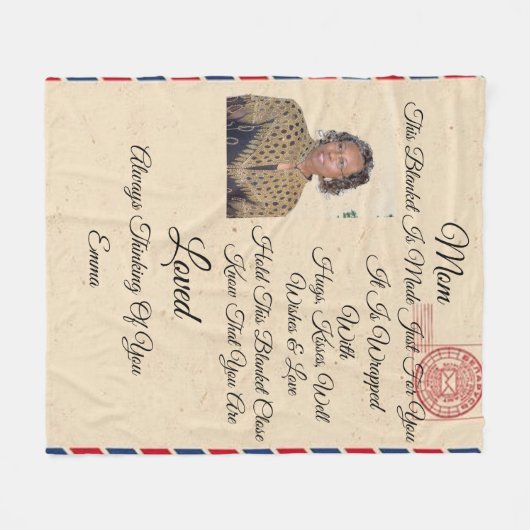 Mam personaliseert Fleece Blanket (Voorkant (Horizontaal))