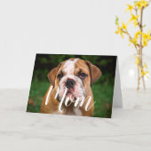 Mam Pet Foto Funny Moederdag Cute Puppy Dog mama Kaart (Gele Bloem)