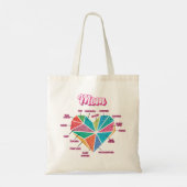 Mam Pie Heart Alle mama Titels Tote Bag (Achterkant)