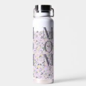 Mam Pilates Yoga licht paarse bloemen Waterfles (Achterkant)