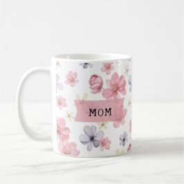 Mam Pink en Paarse Floral Koffiemok