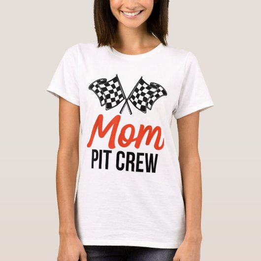 Mam Pit Crew Funny Hosting Car Race Birthday Party T-shirt (Voorkant)