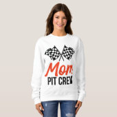 Mam Pit Crew Funny Hosting Car Race Birthday Party Trui (Voorkant volledig)
