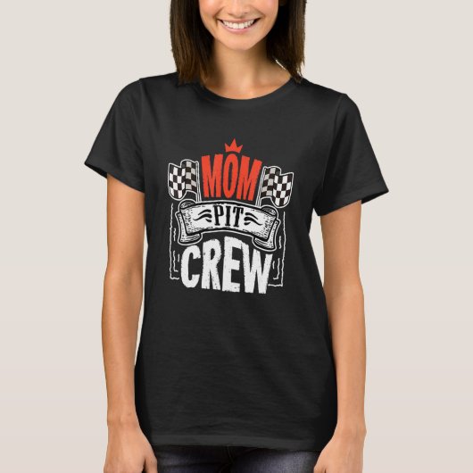 Mam Pit Crew Hosting Car Race Birthday Party T-shirt (Voorkant)