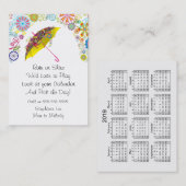 Mam Play Date Umbrella 2019 Calendar Contactkaartje (Voorkant / Achterkant)