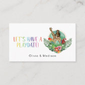Mam Playdate Colorful Safari Animals Roepende Kaar Visitekaartje (Voorkant)