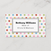 Mam Playdate Eenvoudige kleurrijke Stippen Roepkaa Visitekaartje (Voorkant)