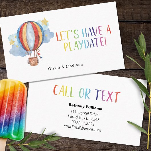 Mam Playdate Fun Colorful Ballon Calling Cards Visitekaartje