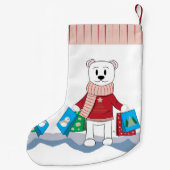Mam Polar-Beer met winkeltassen stoppen Kleine Kerstsok (Achterkant)