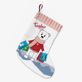 Mam Polar-Beer met winkeltassen stoppen Kleine Kerstsok