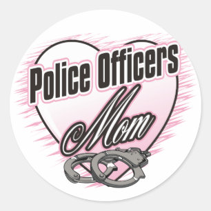 Mam politieagenten ronde sticker