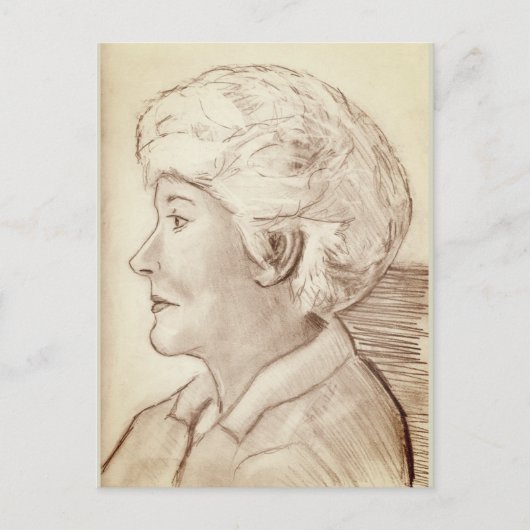 Mam Profiel Portret 2004 tekening Briefkaart (Voorkant)