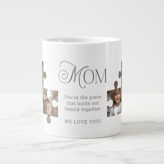 Mam Puzzel Stukken 3 Fotocollage Grote Koffiekop (Voorkant)