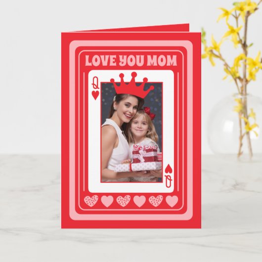 Mam Queen van mijn hart Moederdag gepersonaliseerd Kaart (Gele Bloem)