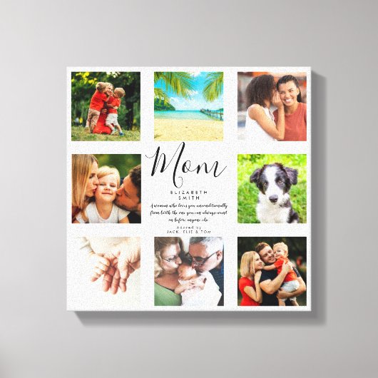 Mam Quote Modern Chic Family Photo Collage Canvas Afdruk (Voorkant)