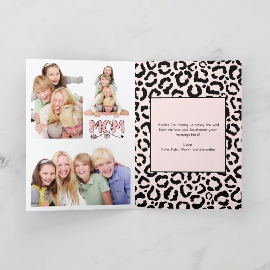 Mam Raising Wild Things Quote Funny Moederdag Kaart (Binnen)