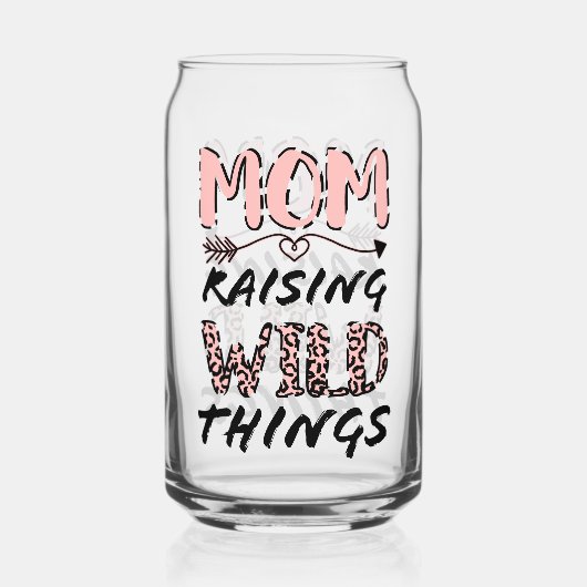 Mam Raising Wilde Dingen citeert Funny Leopard Pri Blikvorm Glas (Achterkant)