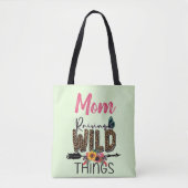 Mam Raising Wilde Dingen citeert Funny Leopard Pri Tote Bag (Voorkant)