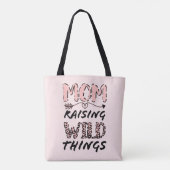 Mam Raising Wilde Dingen citeert Funny Leopard Pri Tote Bag (Achterkant)