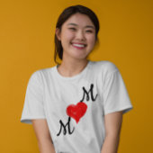 Mam Red hart en scripttypografie T-shirt