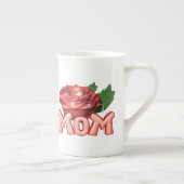 Mam & Red Rose met Dewdruppels Porselein Kop (Rechts)