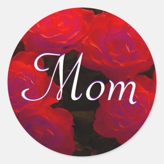 Mam Red Roses Sticker (Voorkant)