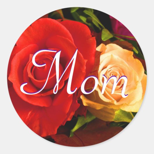 Mam Red Yellow Rose Sticker (Voorkant)