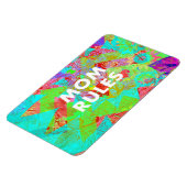 MAM REGELS Kleurrijke Bloemen Moederdag Gifts blau Magneet (Linkerzijde)