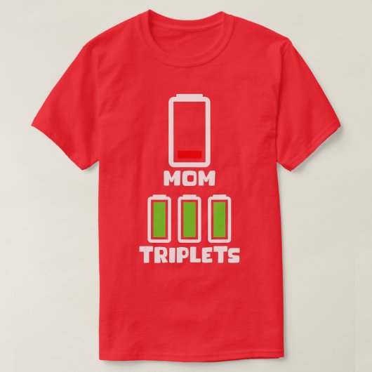 Mam riplets Moederdag Lage Battery Mam of riplet T-shirt (Design voorkant)