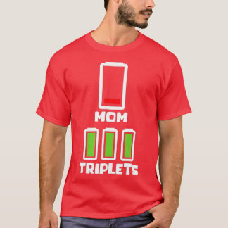 Mam riplets Moederdag Lage Battery Mam of riplet T-shirt