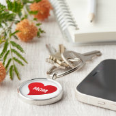 Mam rode grote hartslag schattig moderne grafische sleutelhanger (Zijkant)