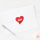 Mam, rood hart wit schattig ronde sticker (Envelop)